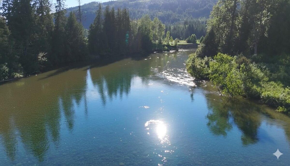 Calm morning light on the Eagle River at Eden Farm